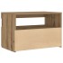 Mesilla de noche con luces LED roble artesanal 60x35x40