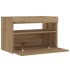 Mesilla de noche con luces LED roble artesanal 60x35x40