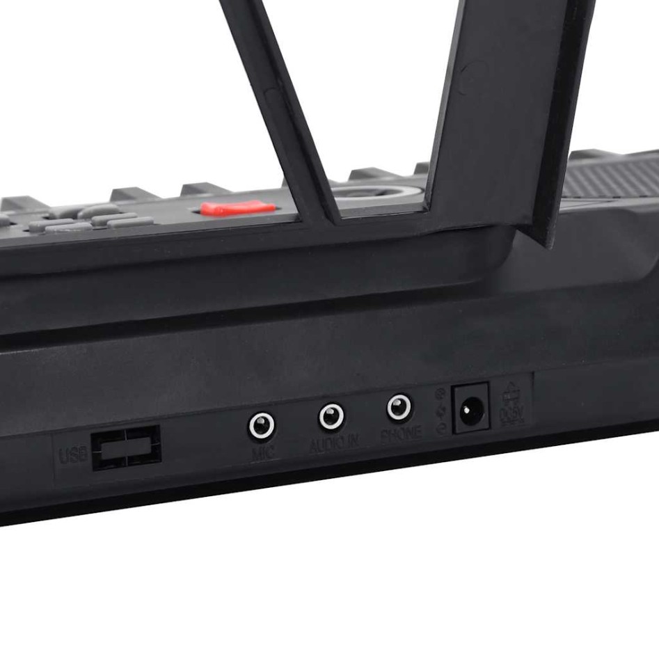 Teclado eléctrico de piano de 61 teclas con atril para