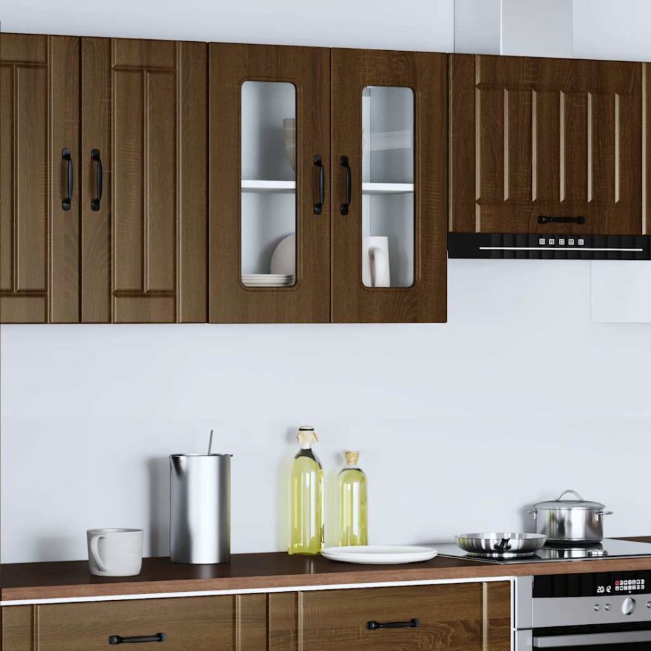 Armario pared cocina puerta de cristal Kalmar roble