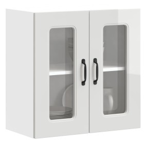 Armario pared cocina puerta cristal Kalmar blanca alto