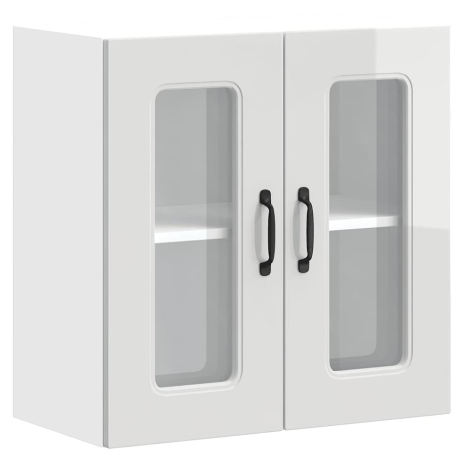 Armario pared cocina puerta cristal Kalmar blanca alto