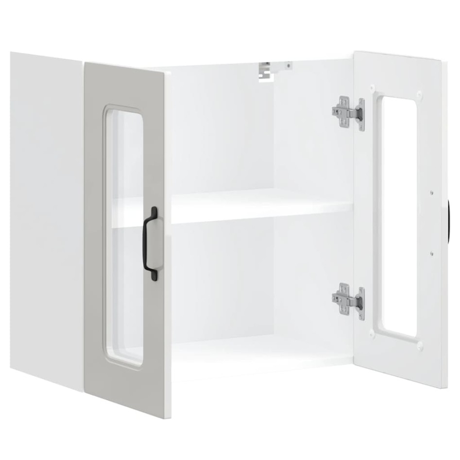 Armario pared cocina puerta cristal Kalmar blanca alto