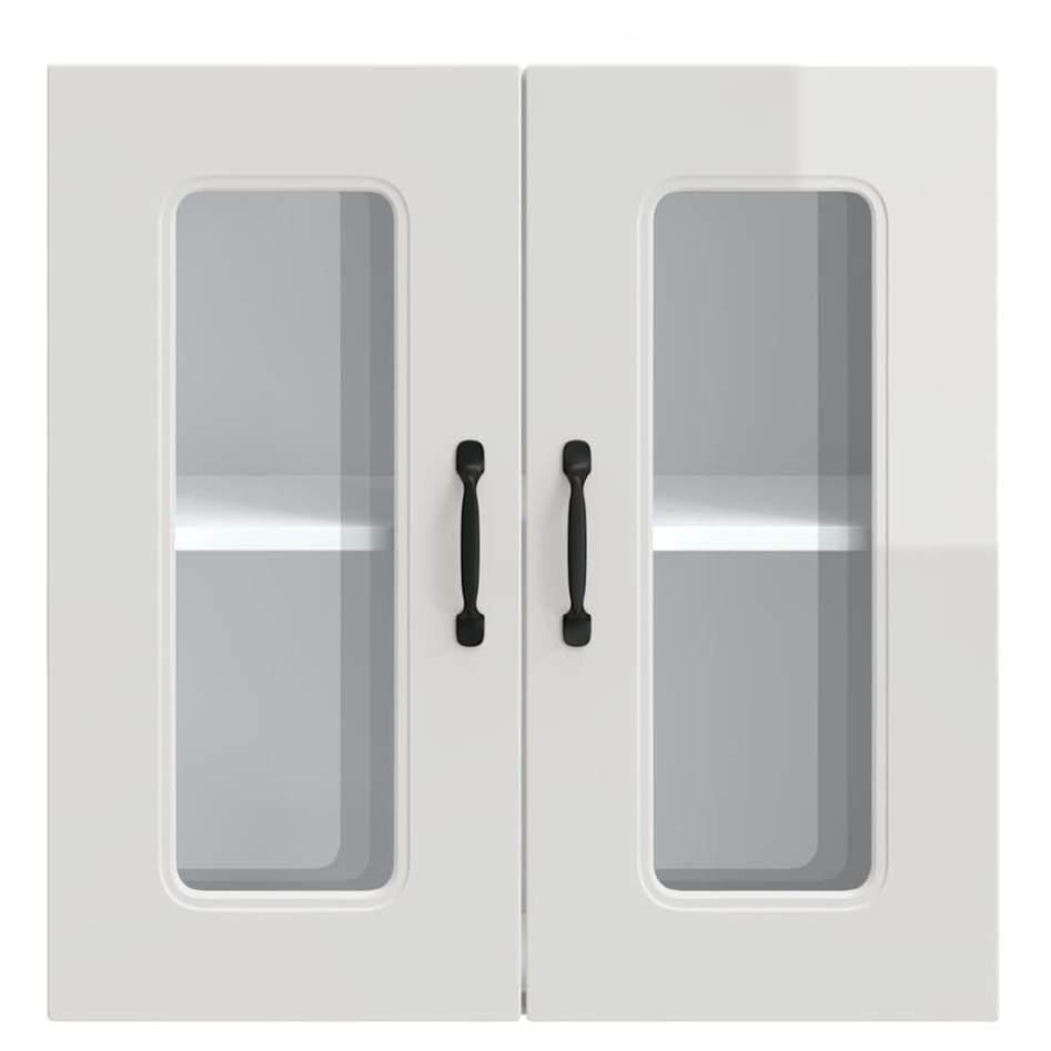 Armario pared cocina puerta cristal Kalmar blanca alto