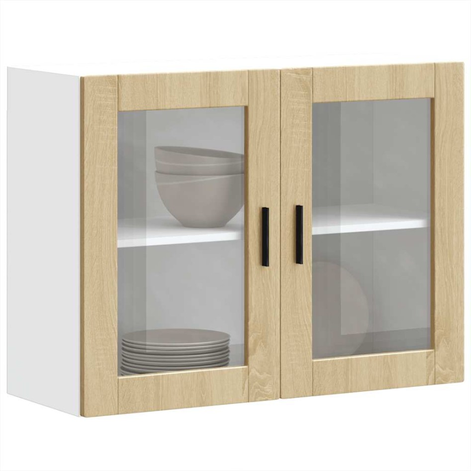 Armario de pared para cocina puerta cristal Porto roble