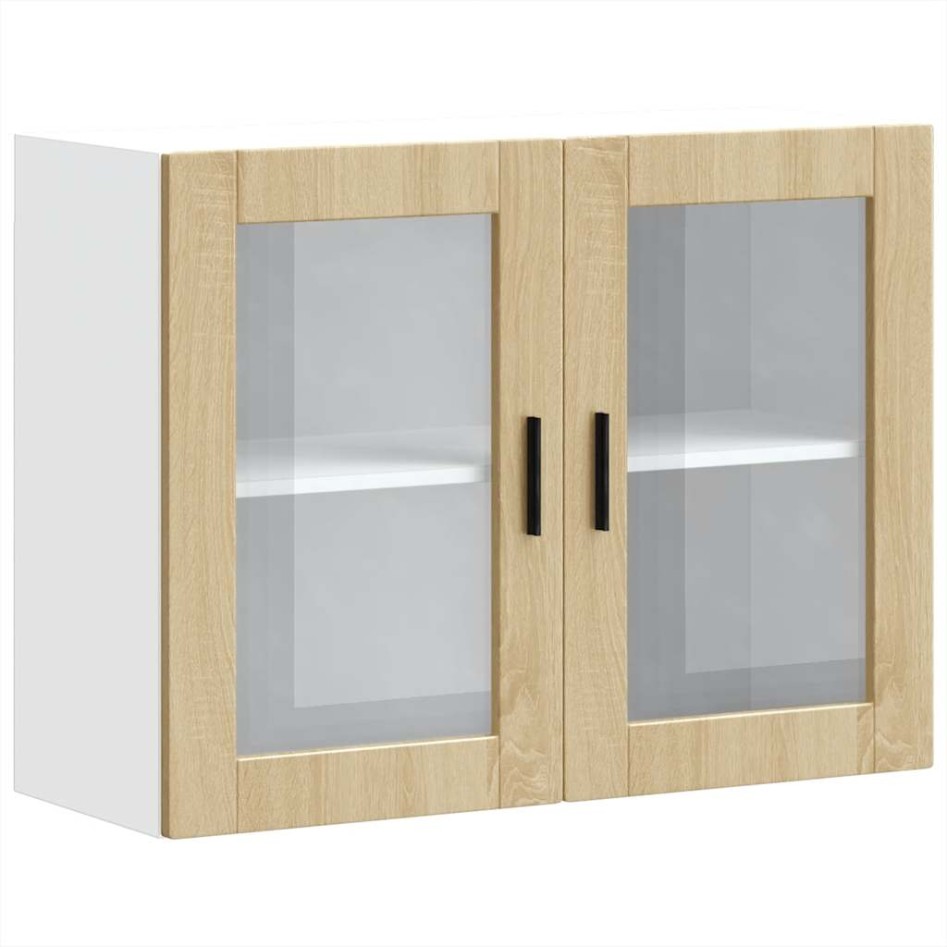 Armario de pared para cocina puerta cristal Porto roble