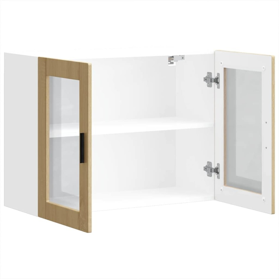 Armario de pared para cocina puerta cristal Porto roble