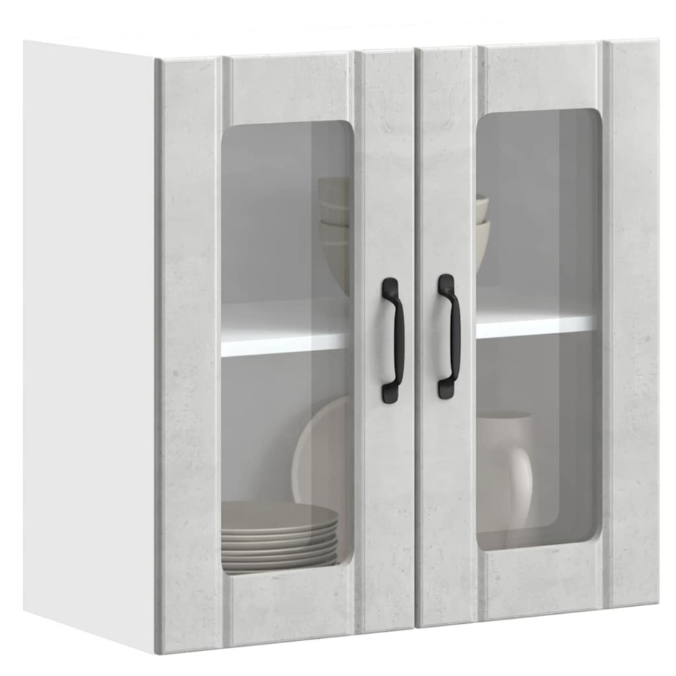 Armario pared cocina puerta de cristal Lucca gris