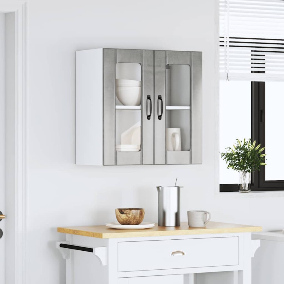 Armario pared cocina puerta de cristal Lucca gris