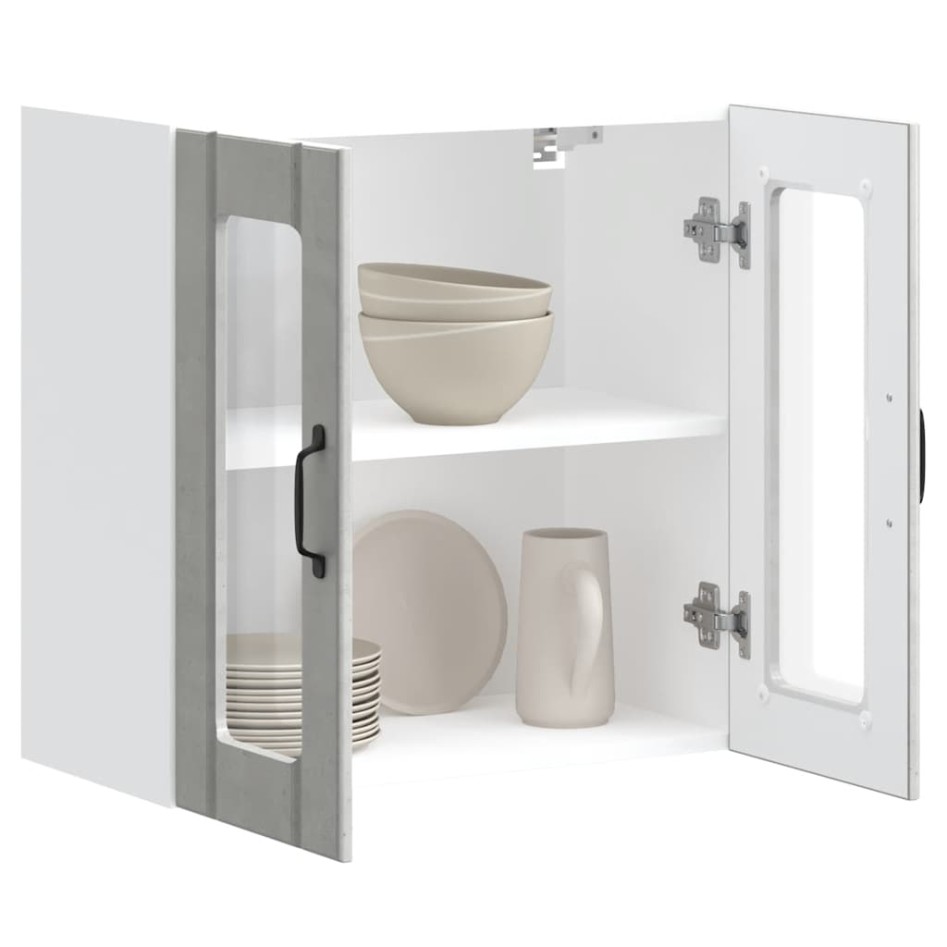 Armario pared cocina puerta de cristal Lucca gris