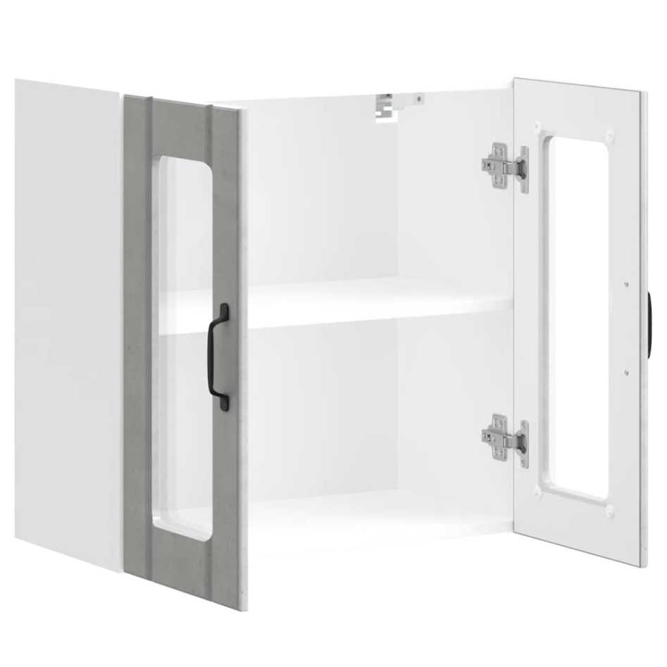 Armario pared cocina puerta de cristal Lucca gris