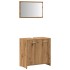 Mueble de baño con espejo de madera ingeniería roble