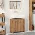 Mueble de baño con espejo de madera ingeniería roble