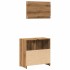 Mueble de baño con espejo de madera ingeniería roble