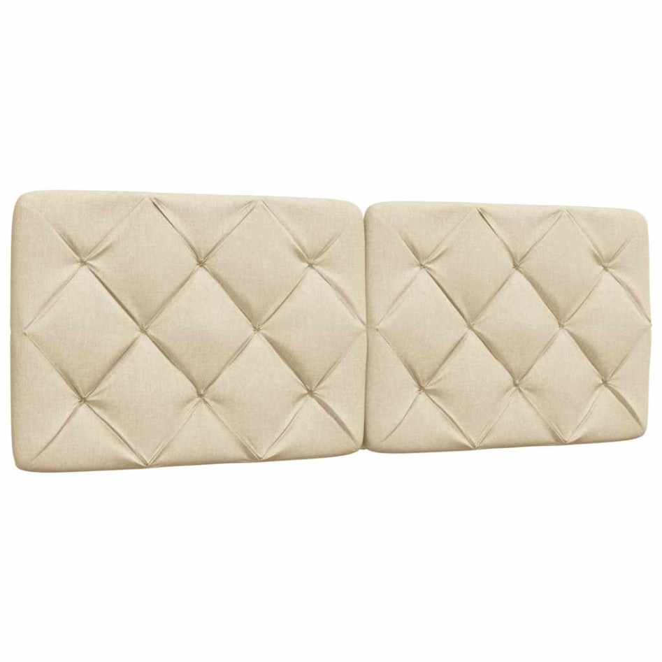 Cabecero de cama acolchado tela crema 140