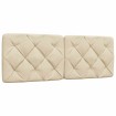 Cabecero de cama acolchado tela crema 140 cm