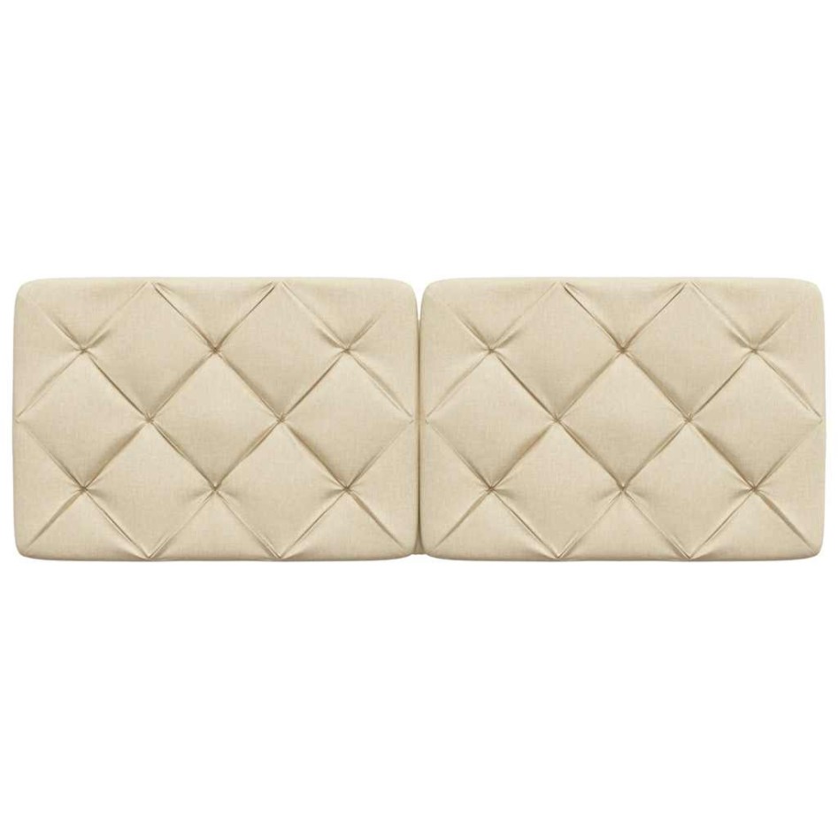 Cabecero de cama acolchado tela crema 140