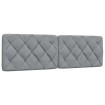 Cabecero de cama acolchado tela gris claro 160 cm