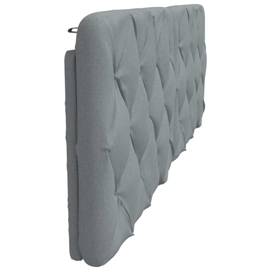 Cabecero de cama acolchado tela gris claro 160