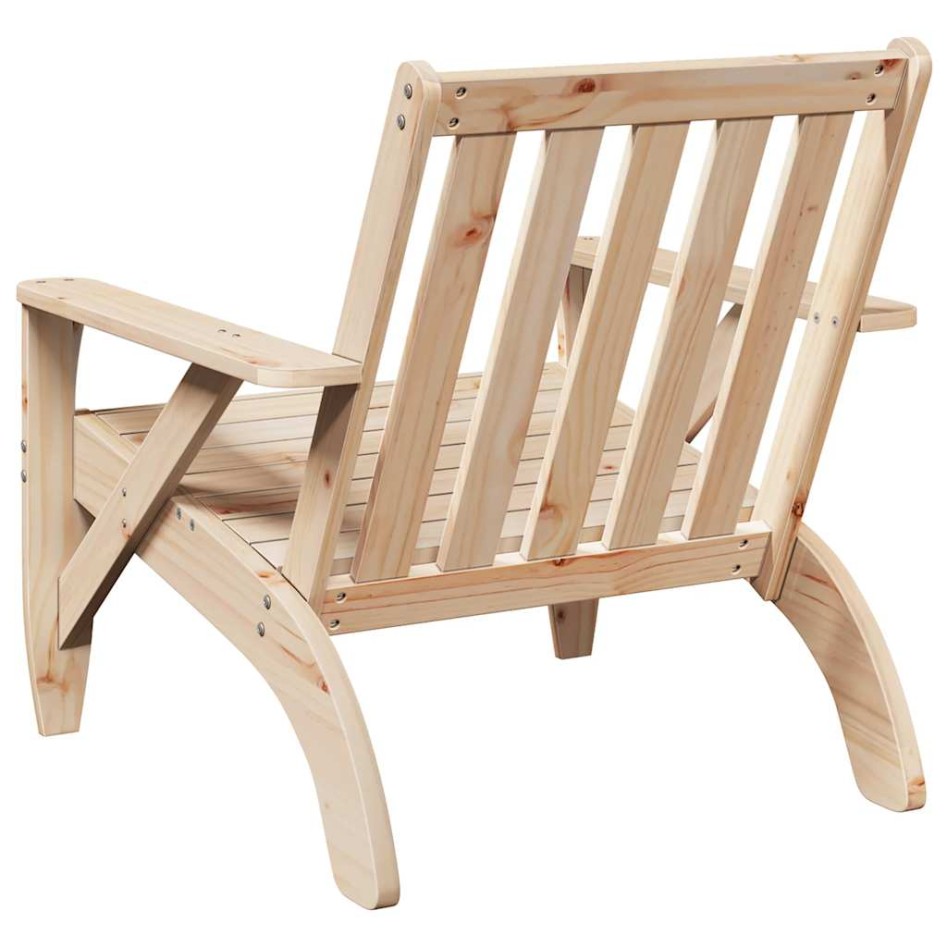 Silla adirondack de jardín madera maciza pino 75x77x77