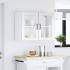 Armario pared cocina puerta cristal Lucca blanca alto