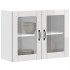 Armario pared cocina puerta cristal Lucca blanca alto