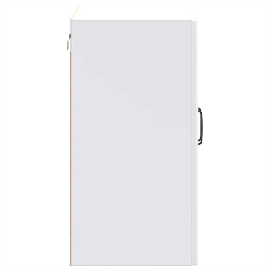 Armario pared cocina puerta cristal Lucca blanca alto