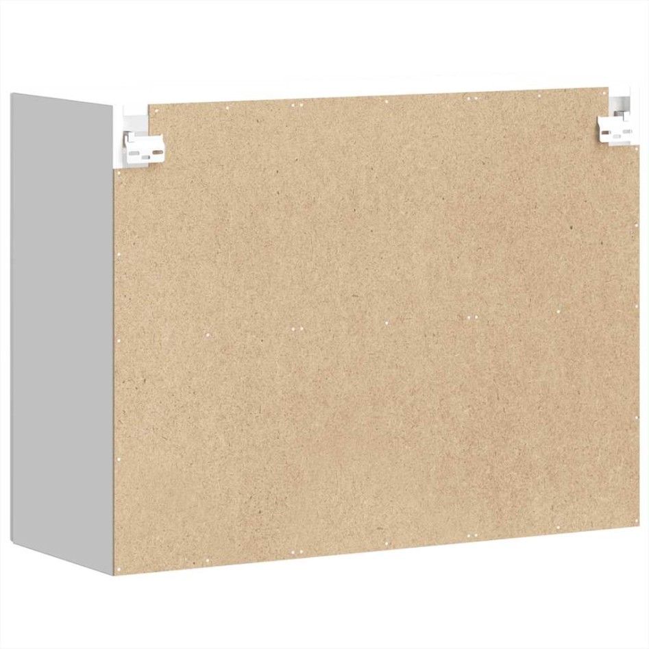 Armario pared cocina puerta cristal Lucca blanca alto