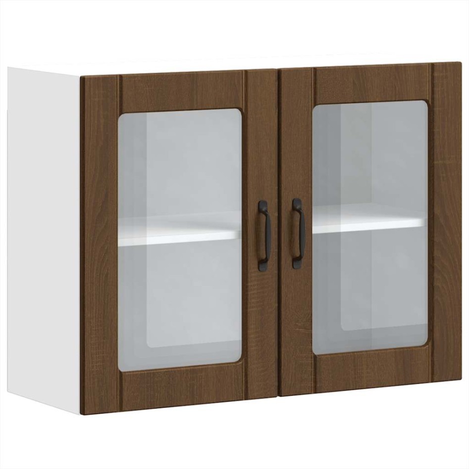 Armario pared cocina puerta de cristal Lucca roble