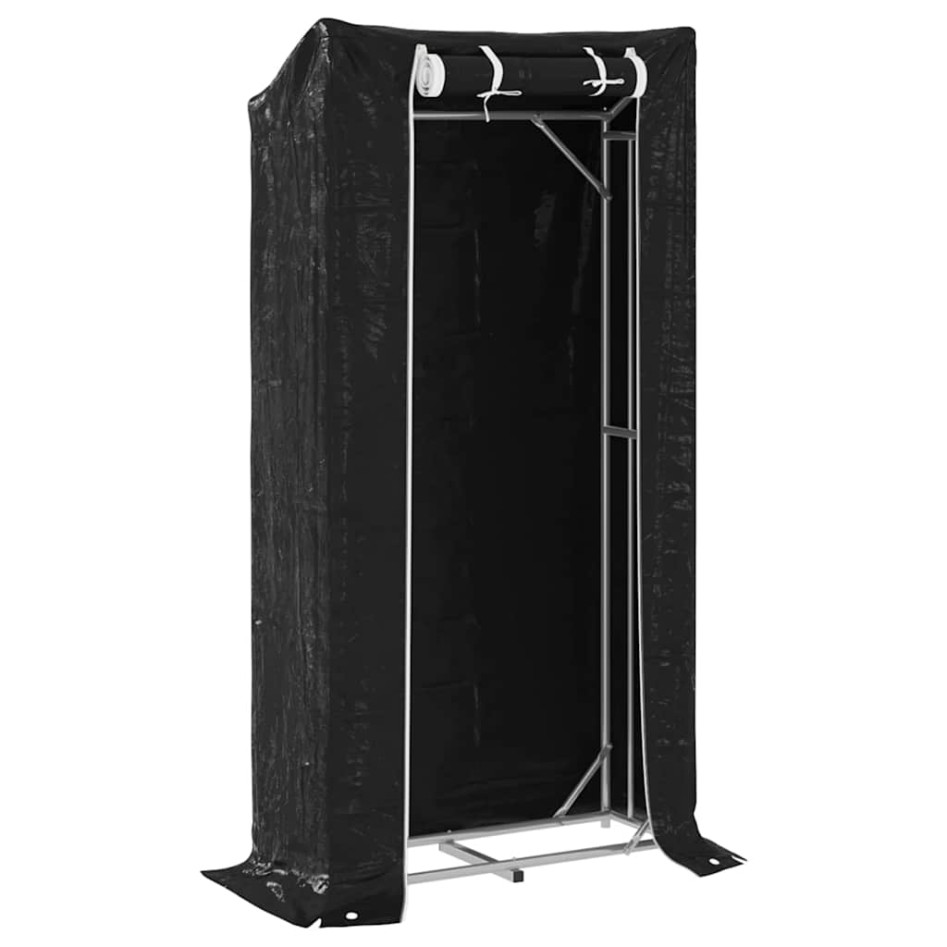 Leñero con protector de lluvia 100x40x200 cm acero