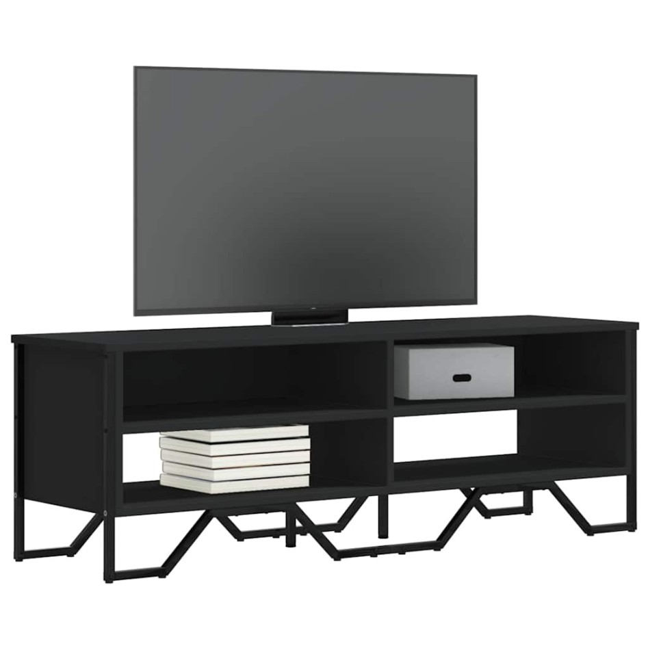 Mueble de TV madera de ingeniería negro 122x34x41