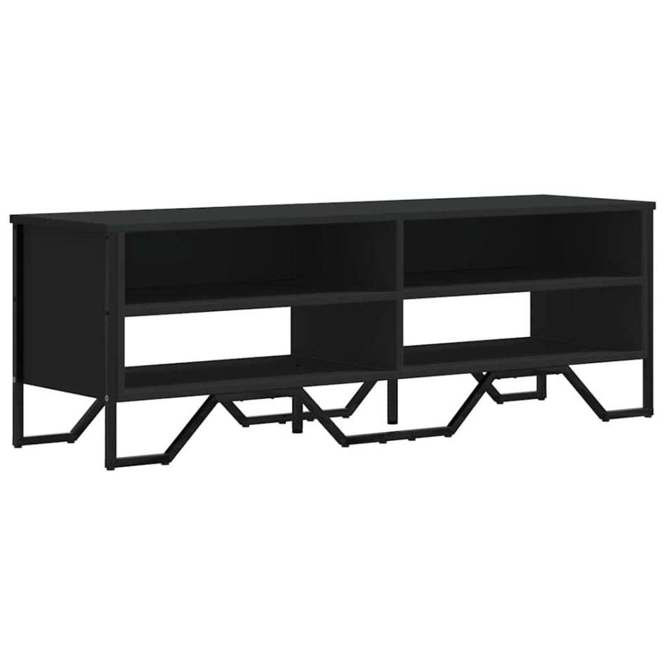 Mueble de TV madera de ingeniería negro 122x34x41