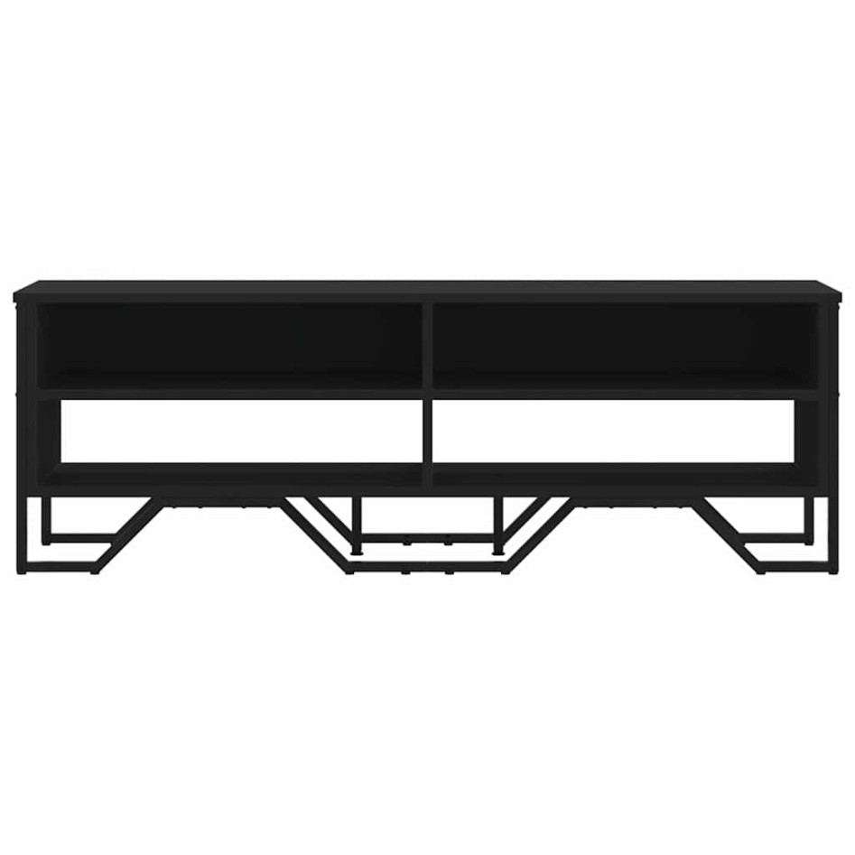 Mueble de TV madera de ingeniería negro 122x34x41