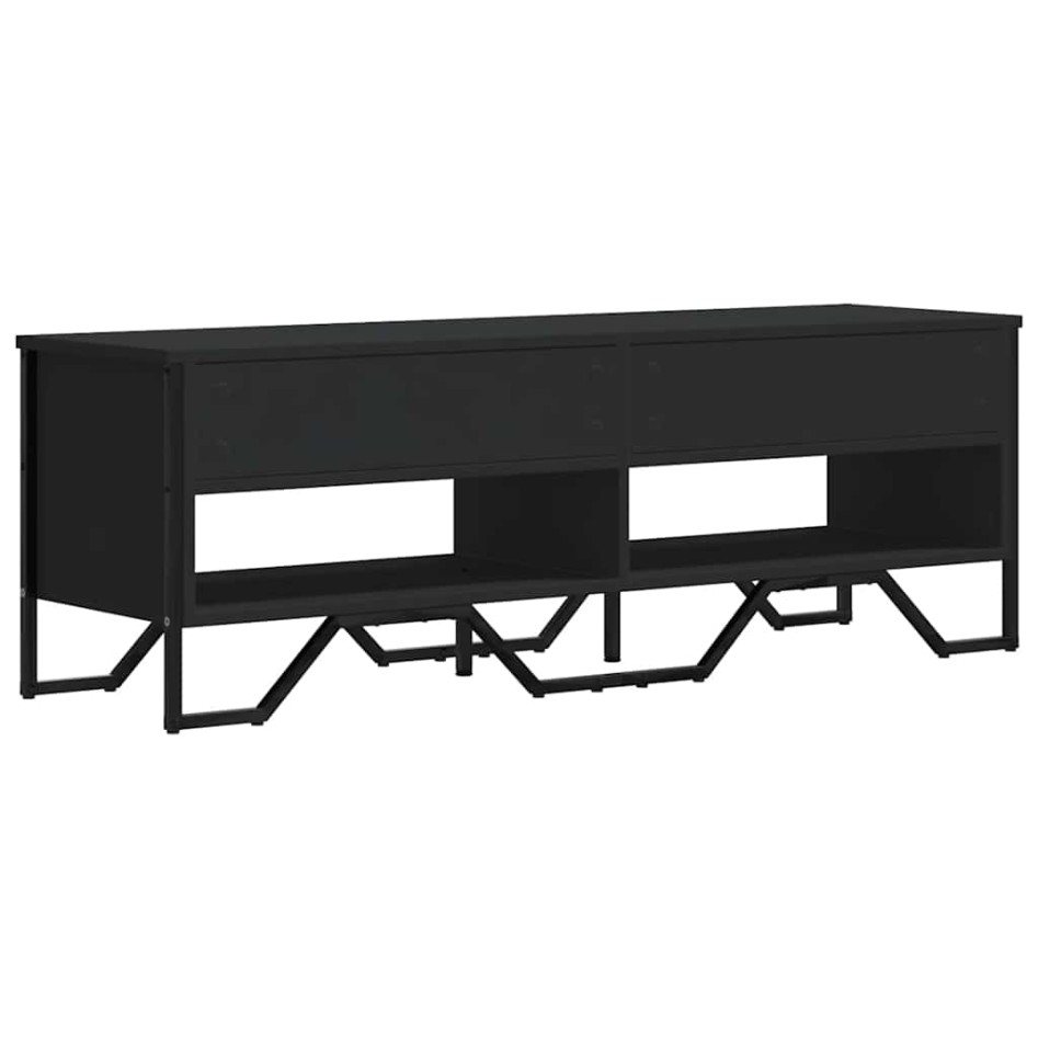 Mueble de TV madera de ingeniería negro 122x34x41