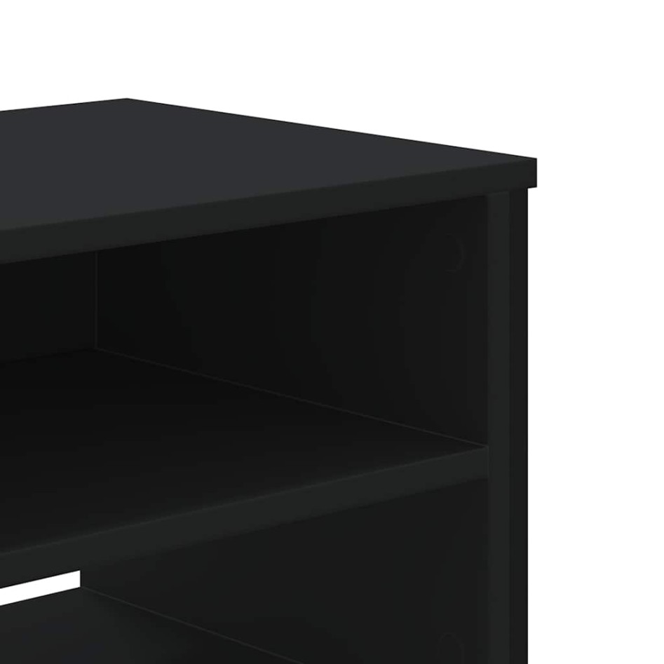 Mueble de TV madera de ingeniería negro 122x34x41