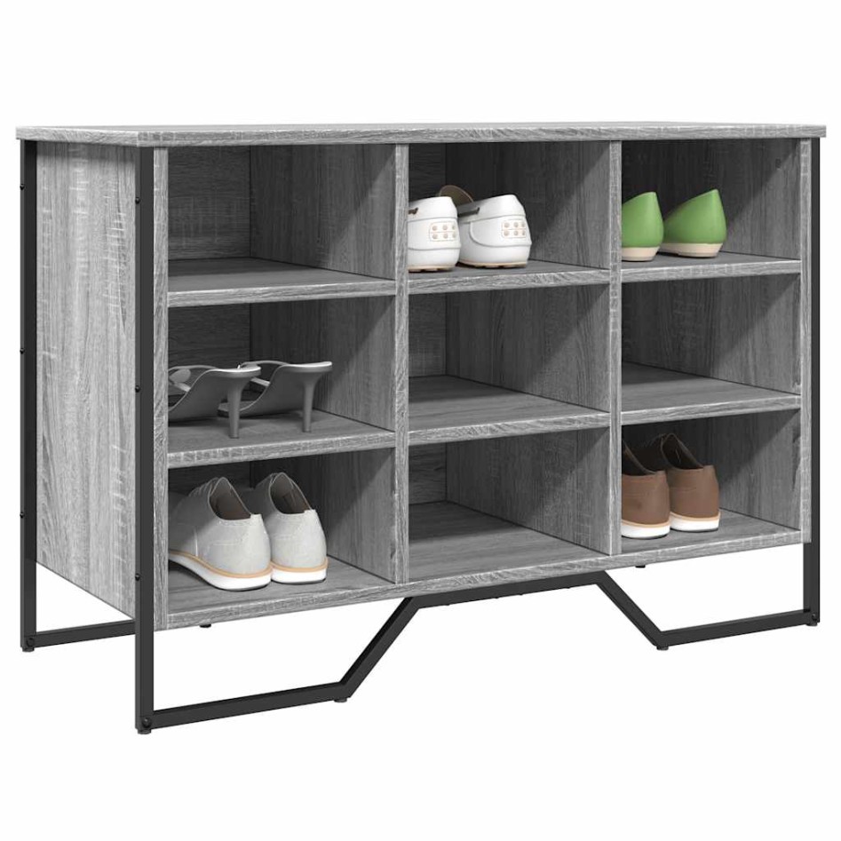 Zapatero de madera de ingeniería gris Sonoma 90x38x61,5