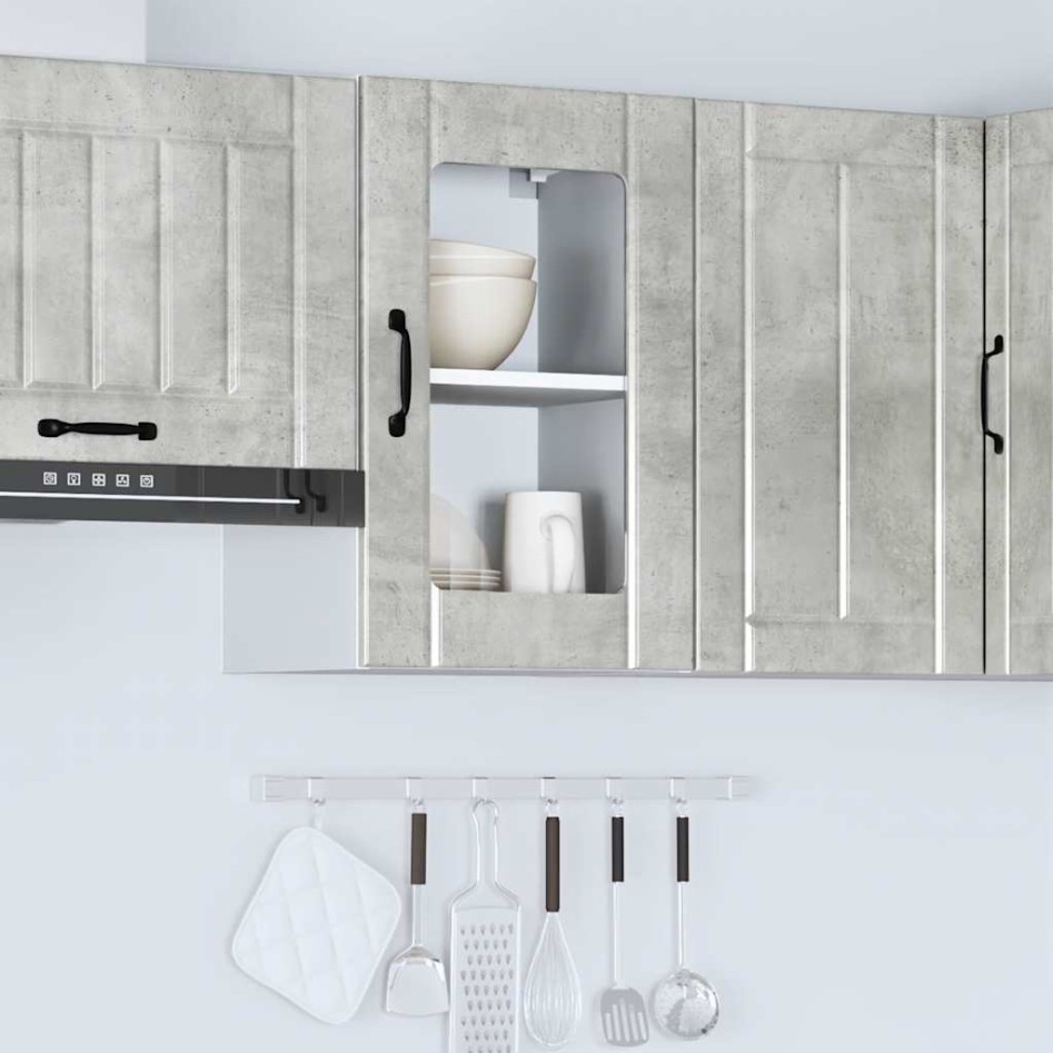 Armario de pared para cocina puerta cristal Lucca gris