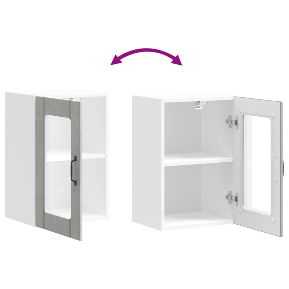 Armario de pared para cocina puerta cristal Lucca gris