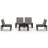 Set de muebles de jardín 4 piezas con cojines plástico