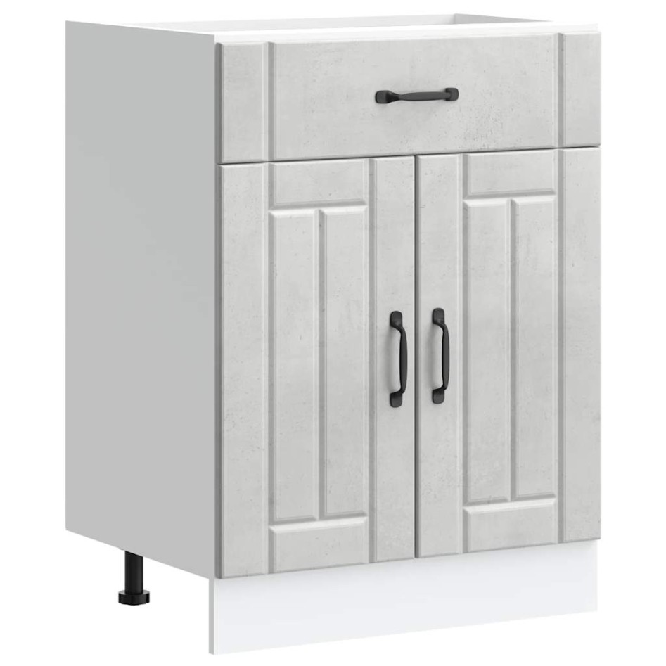 Mueble bajo de cocina Lucca madera contrachapada gris