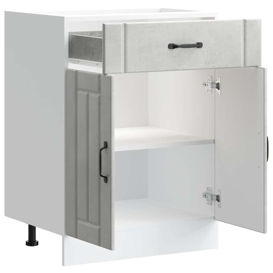 Mueble bajo de cocina Lucca madera contrachapada gris