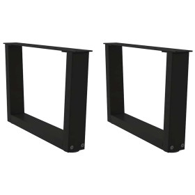 Patas para mesa de comedor forma V 2 uds negro 50x(30-31,3)