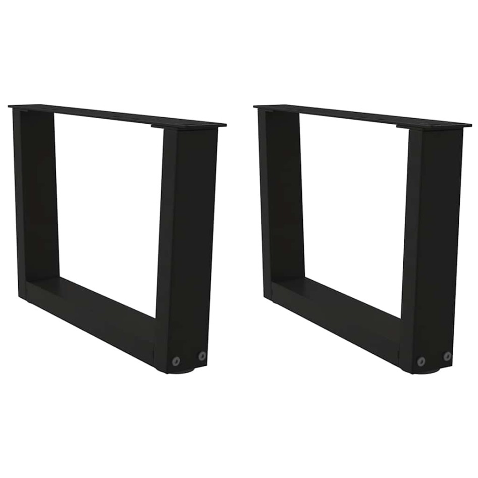 Patas para mesa de comedor forma V 2 uds negro 50x(30-31,3)