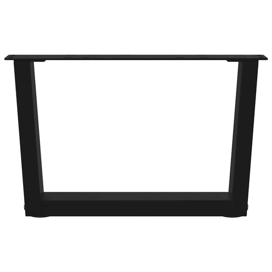 Patas para mesa de comedor forma V 2 uds negro 50x(30-31,3)