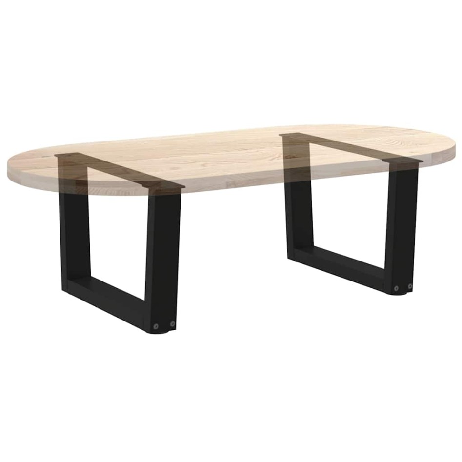 Patas para mesa de comedor forma V 2 uds negro 50x(30-31,3)