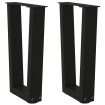 Patas para mesa de comedor en forma de V 2 uds acero negro