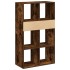 Estantería madera ingeniería color roble ahumado 66x31x112