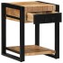 Mesa auxiliar madera maciza de mango rugosa 40x40x50