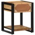 Mesa auxiliar madera maciza de mango rugosa 40x40x50