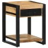 Mesa auxiliar madera maciza de mango rugosa 40x40x50